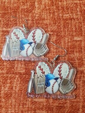 Baseball Heart Earrings